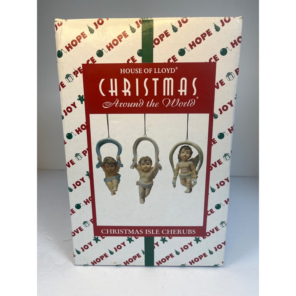 Vintage House of Lloyd Christmas Isle Cherubs Ornaments Set of 3 1997